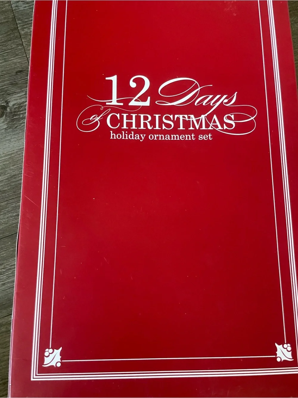Pottery Barn Red and White '12 Days of Christmas' Holiday Ornament Set Box